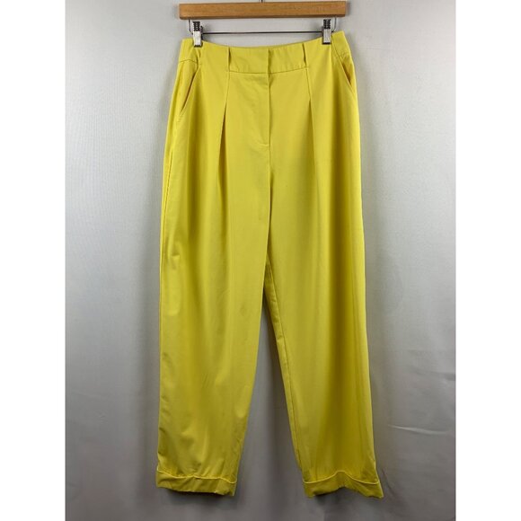 Tanya Taylor Womens Yellow Tailored Pants Size 6 - Picture 1 of 8